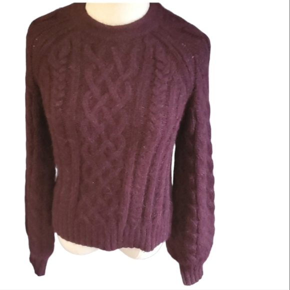 ALC alpaca blend crewneck Cable Knit pullover sweater size s - Picture 1 of 14
